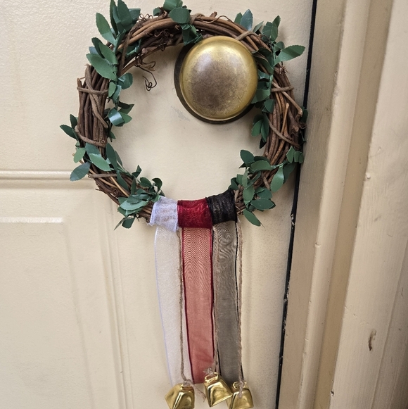 Handmade Other - Festive Wreath with Bells and Ribbons